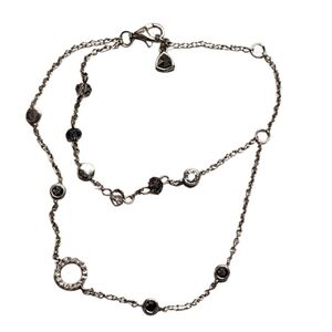 "YO" Vintage 80s Sterling Silver 925 Double Strand Station Bracelet